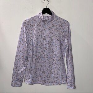Rhoback Women’s Performance Quarter Zip Size Small Cherry Blossom Floral Print